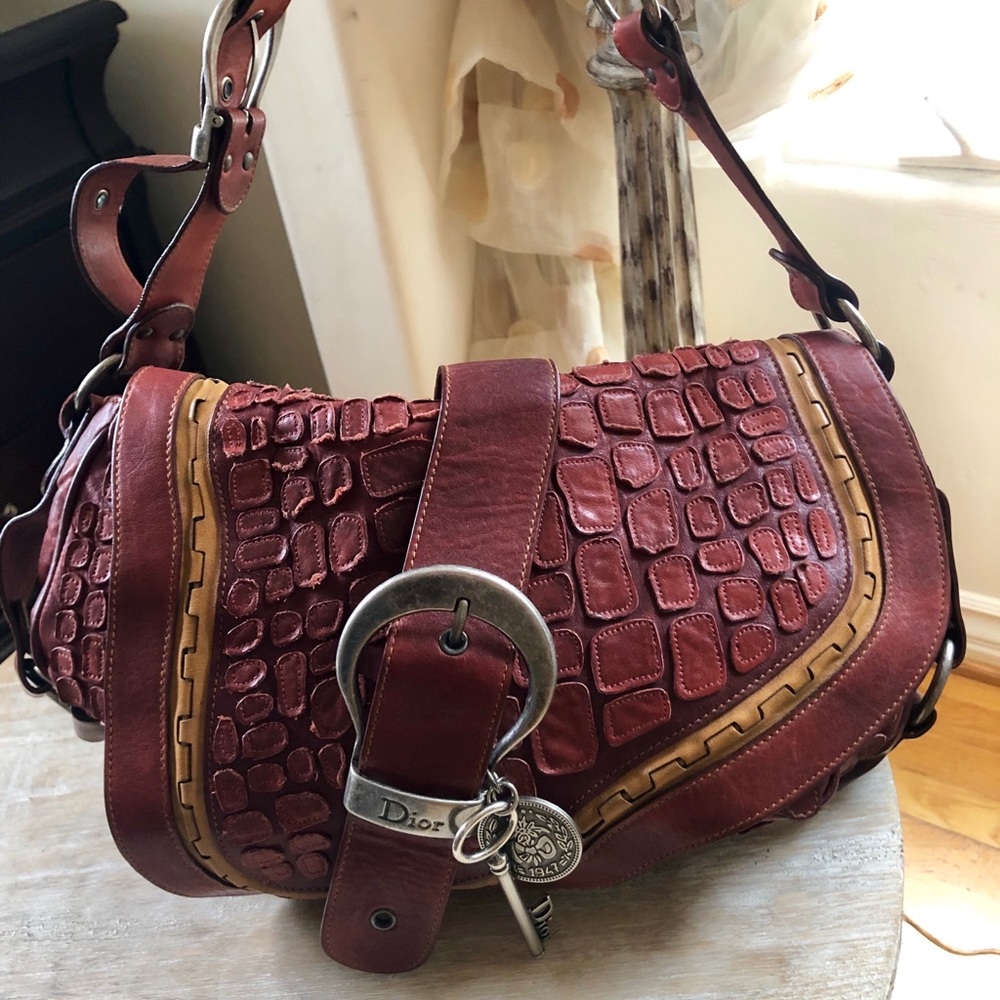 Very rare Christian Dior gaucho saddle bag.